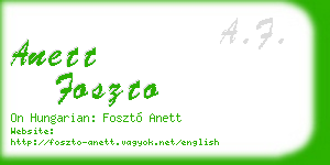 anett foszto business card